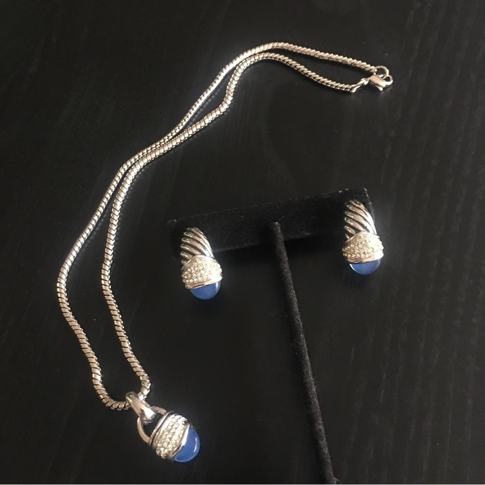 Silver Necklace & Earrings